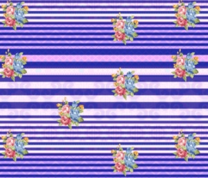 Hmong Design Fabric Stripes Flowers